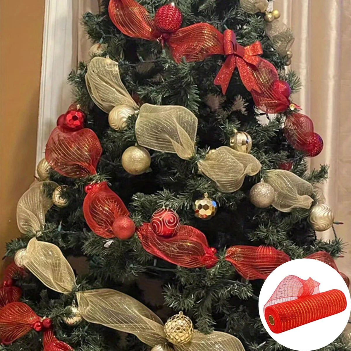 Christmas Deco Mesh Tulle Roll – DIY Wreath & Holiday Ribbon