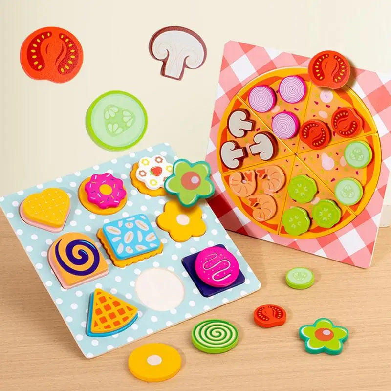 Shape Puzzle Shapes Kids Educational Wooden Fine-motor Skills Zpaxo