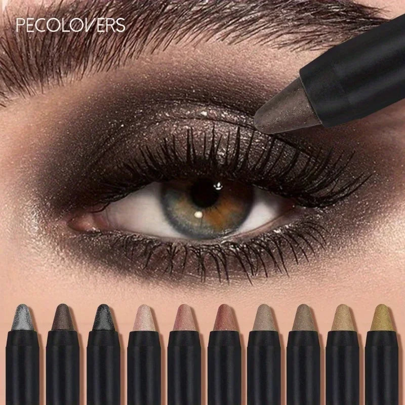 Smoky Eyeshadow Pencil Stick Waterproof Pearlescent Metallic Glitter Eye Shadow Highlighter Pen Makeup Tool Zpaxo