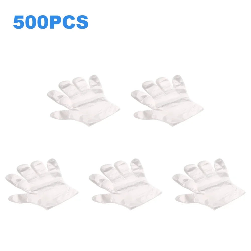 3000- Disposable Gloves Plastic Transparent Kitchen Bathroom Cleaning Zpaxo 500PCS