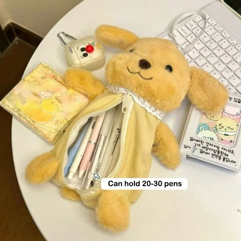 1Pcs Cute Plush Pen Bag Cartoon Doll Pencil Case Large Capacity Stationery Organizer Students Zpaxo
