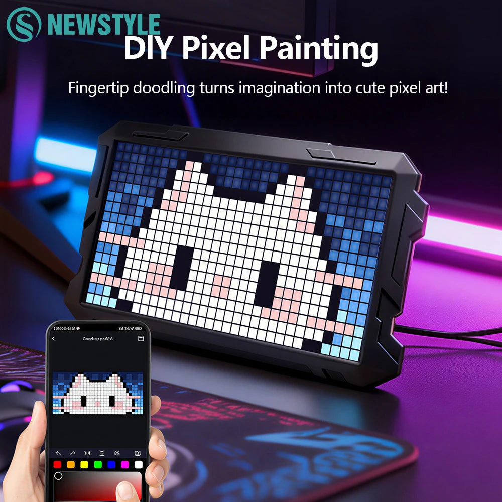 Smart Bluetooth Pixel Frame Night Light 32x32 Programmable RGB LED Display Art Digital Clock DIY Animations For Bedroom Decor Zpaxo