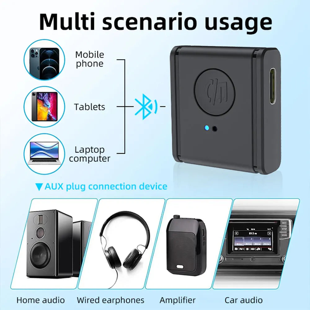 Bluetooth 5.3 AUX Receiver – 3.5mm Wireless Car Audio Adapter Bluetooth AUX Receiver Zpaxo
