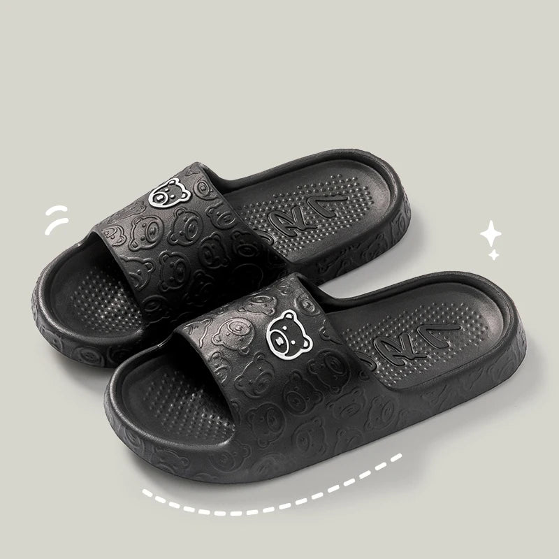 Women Summer EVA Slippers Indoor Home Bath Non Slip Soft Wide Comfort Zpaxo black 42-43