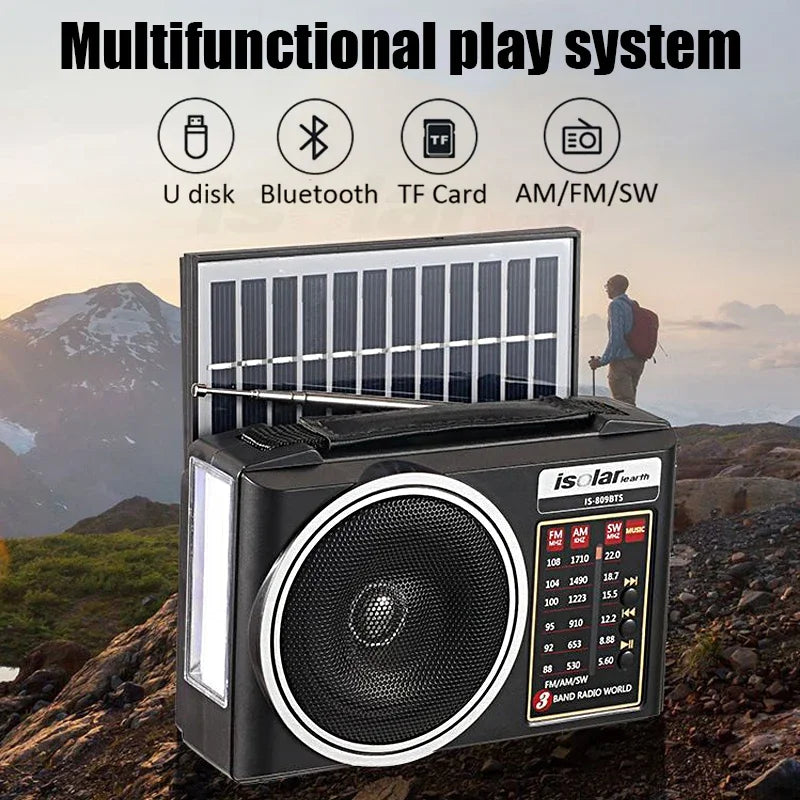 Portable FM AM SW Radio Solar Charging Multi Band Emergency Radios