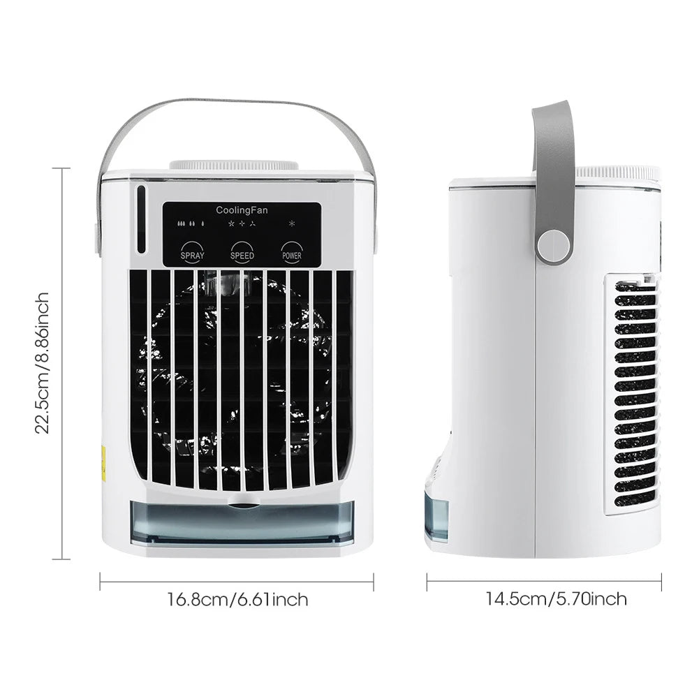 Misting Fan Portable Air Cooler Humidifier 3-speed Mini with 500mL Water Tank for Room for Office Tent Bedroom Zpaxo