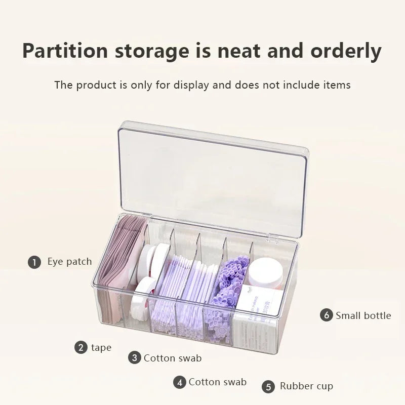 Eyelash Extension Tool Storage Box With Cover Lash Accessories Lashes Glue Tweezer Holder Organizer Acrylic Transparent Box Zpaxo