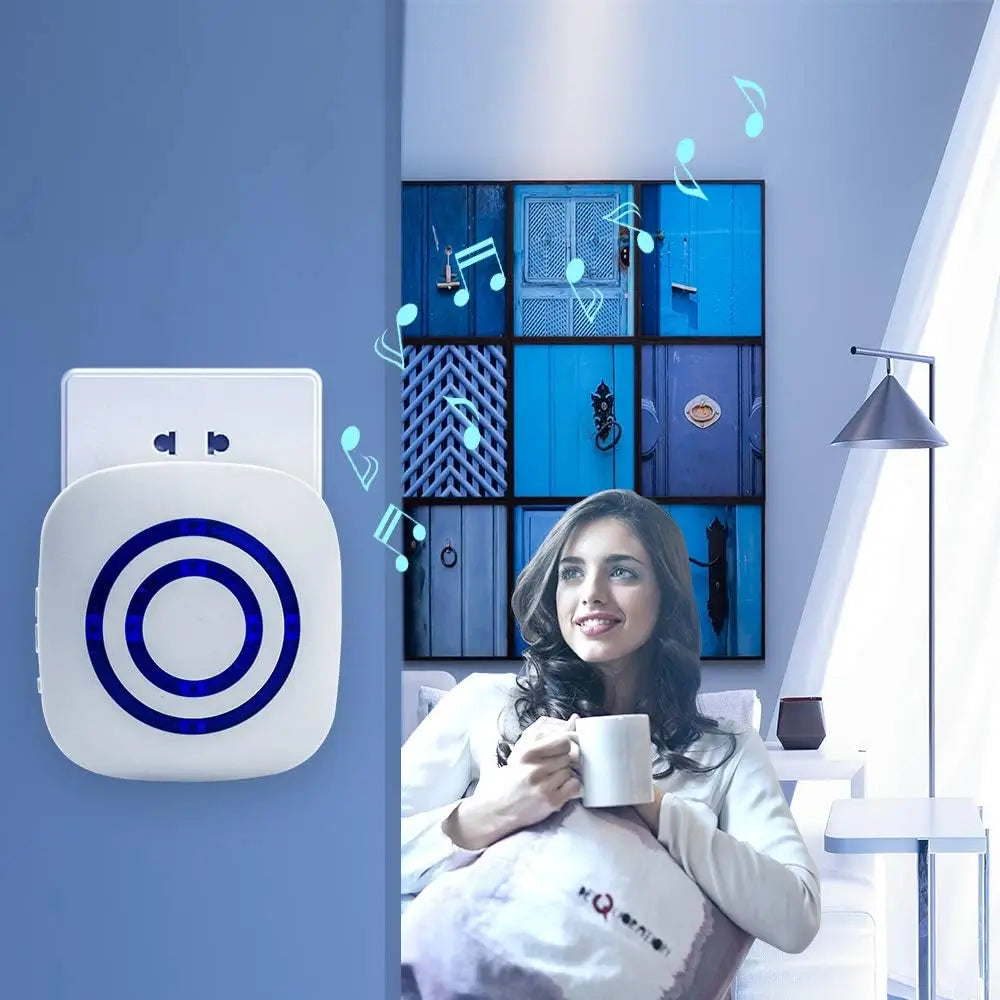 Wireless Passage Alarm System with Electronic Plug-in Receiver PIR Motion Sensor Detector for Home Security Doorbell Alarm Zpaxo
