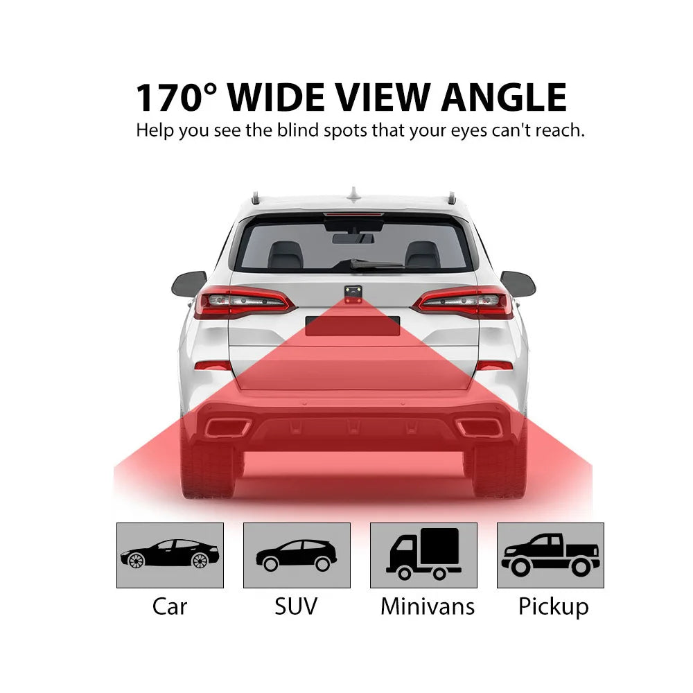 AHD 1920x1080P Car Rear View Camera Dynamic Trajectory Ruler Full HD