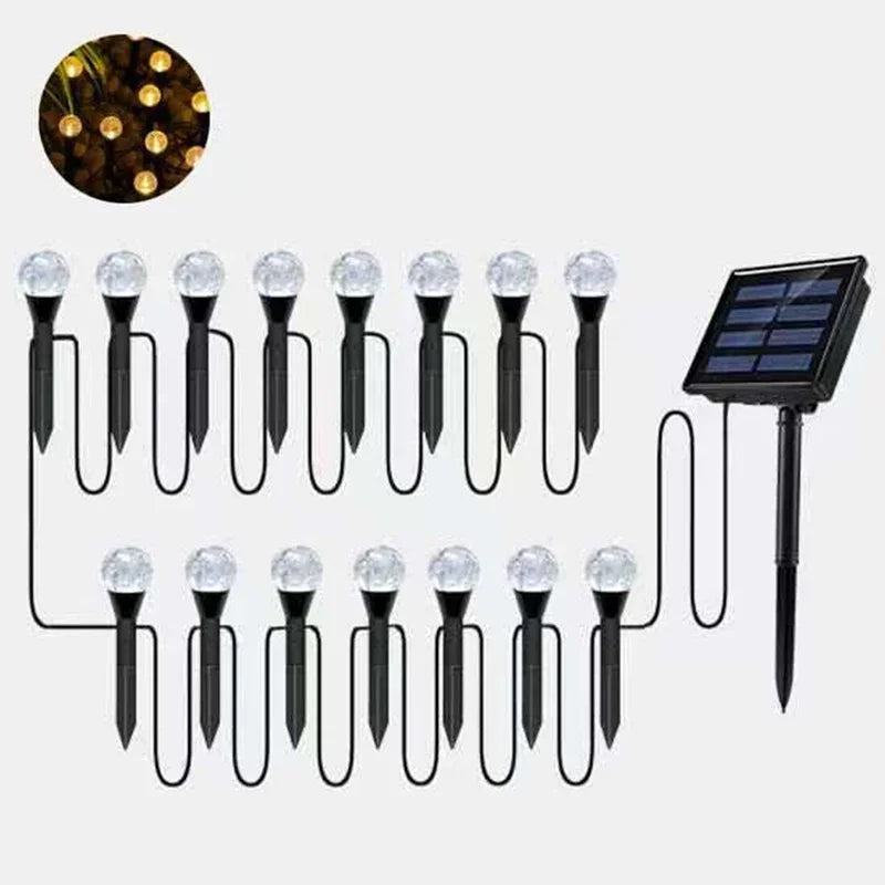 RGB Solar Garden Light String Waterproof Christmas Decoration Lights 2026 Lawn Chain Lamp for Outdoor Festive Lighting Zpaxo Warm-15LED China Mainland