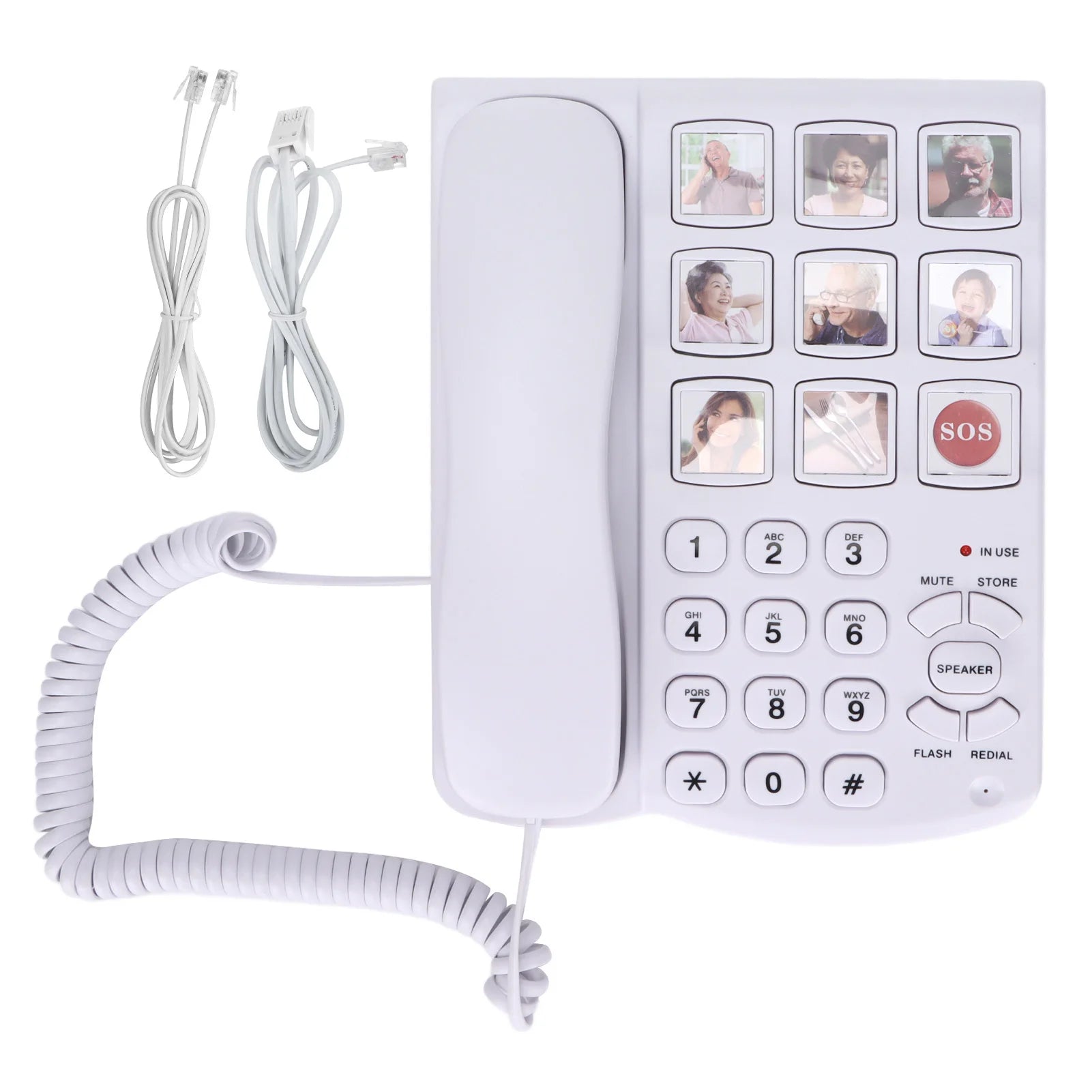 LD 858HF Big Button Telephone Amplified Photo Memory Corded Landline