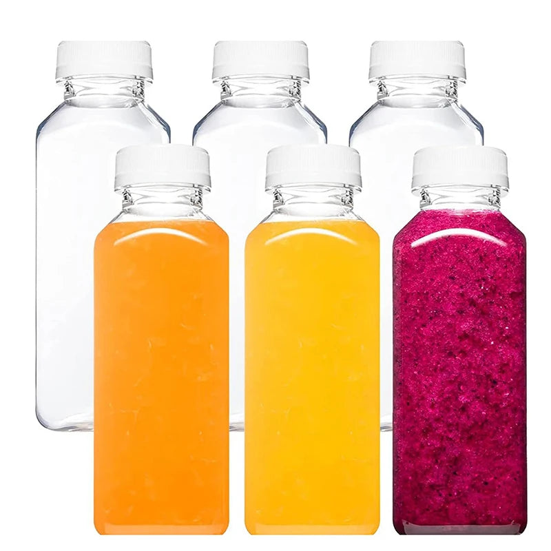 Empty Plastic Juice Bottles Caps Water Clear Bulk Drink Containers Zpaxo