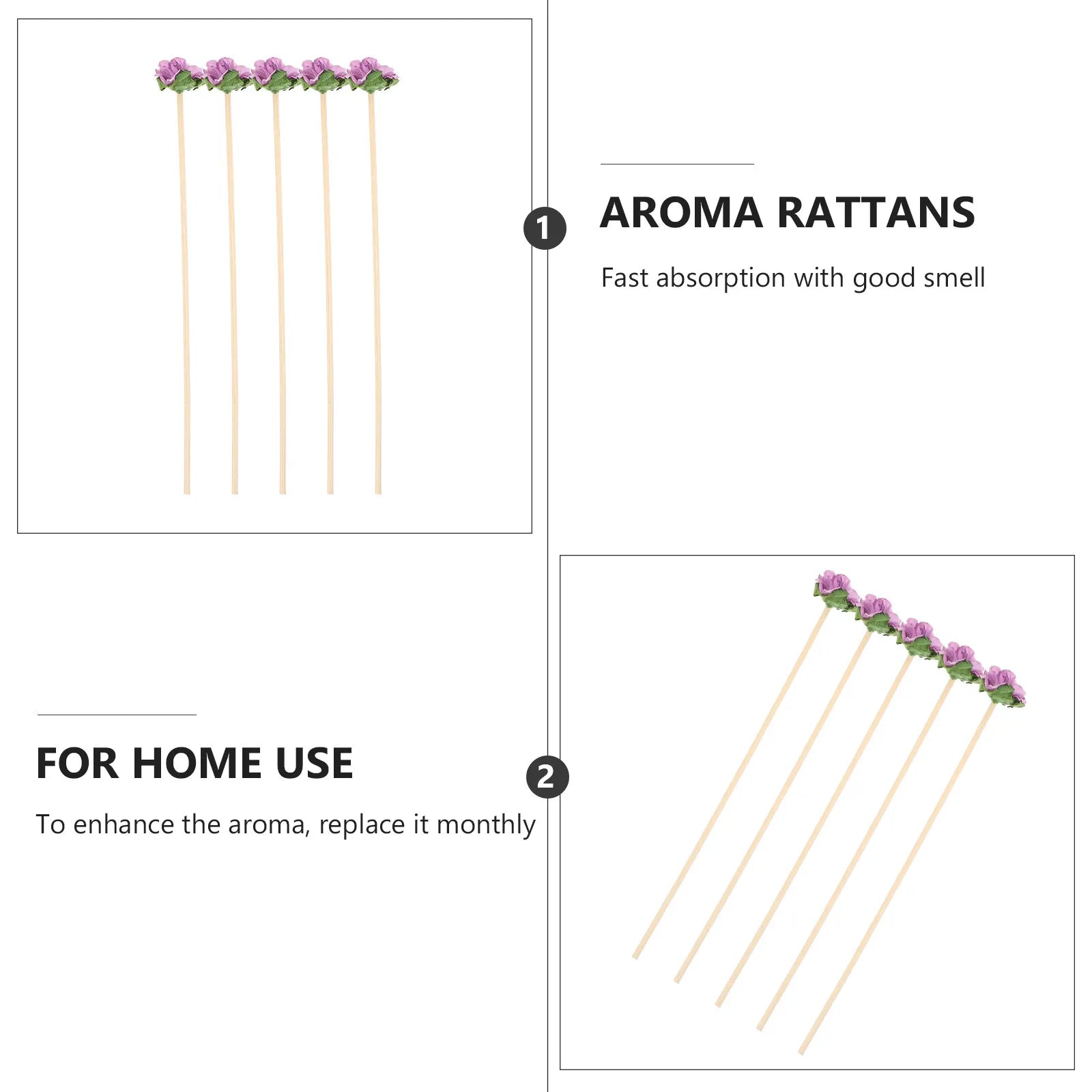 Vine Diffuser Sticks Aromatherapy Rattan Vines Rose Decor Fragrance