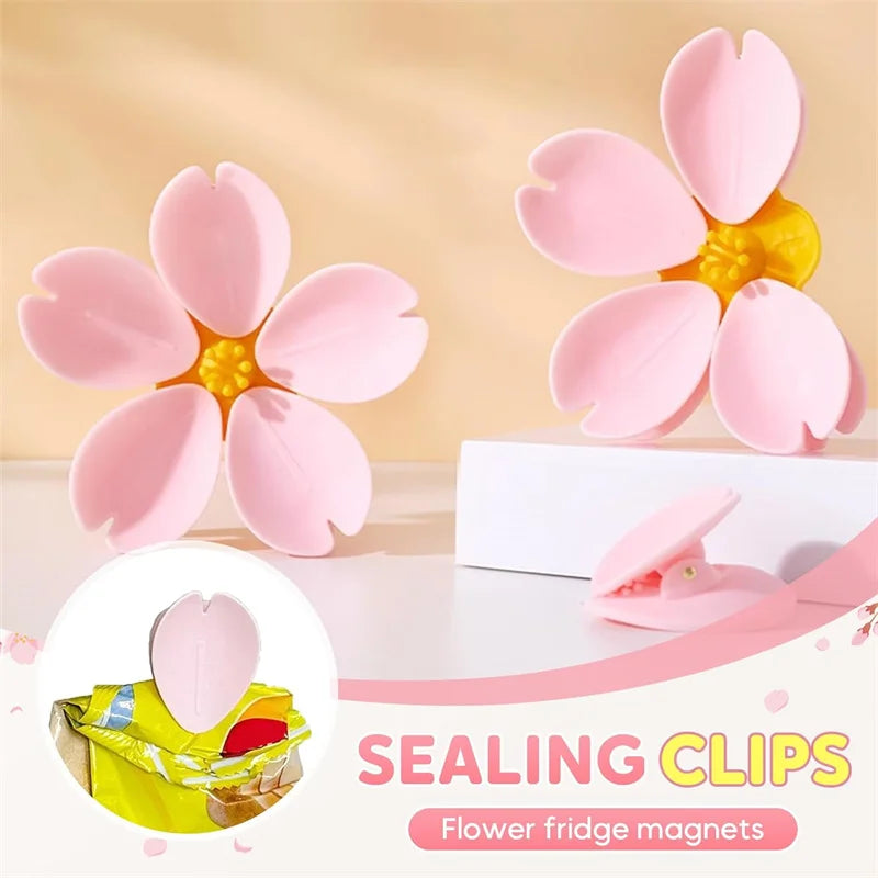 Magnetic Fridge Clips Sealing Sakura Food Bag Multi-function Snack