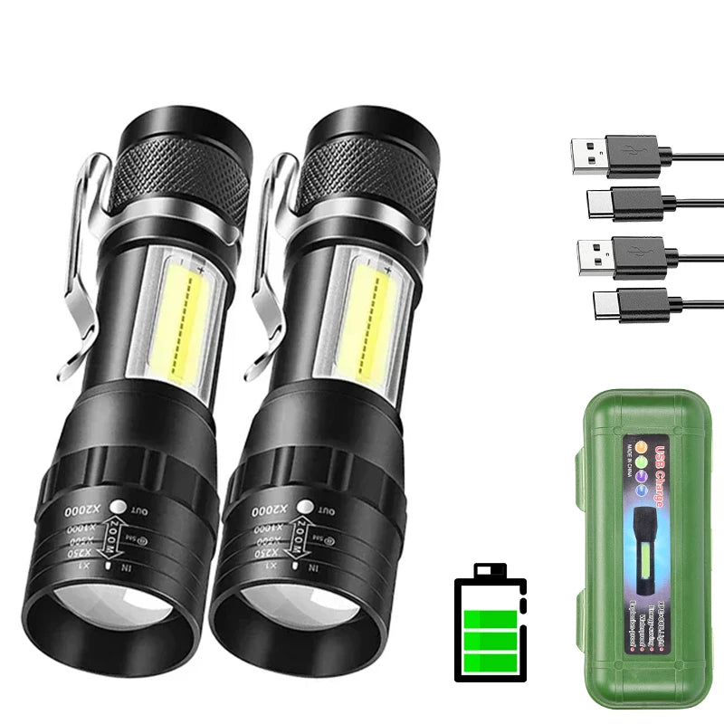 KDULIT Mini Rechargeable LED Flashlight – Zoomable Pocket Torch