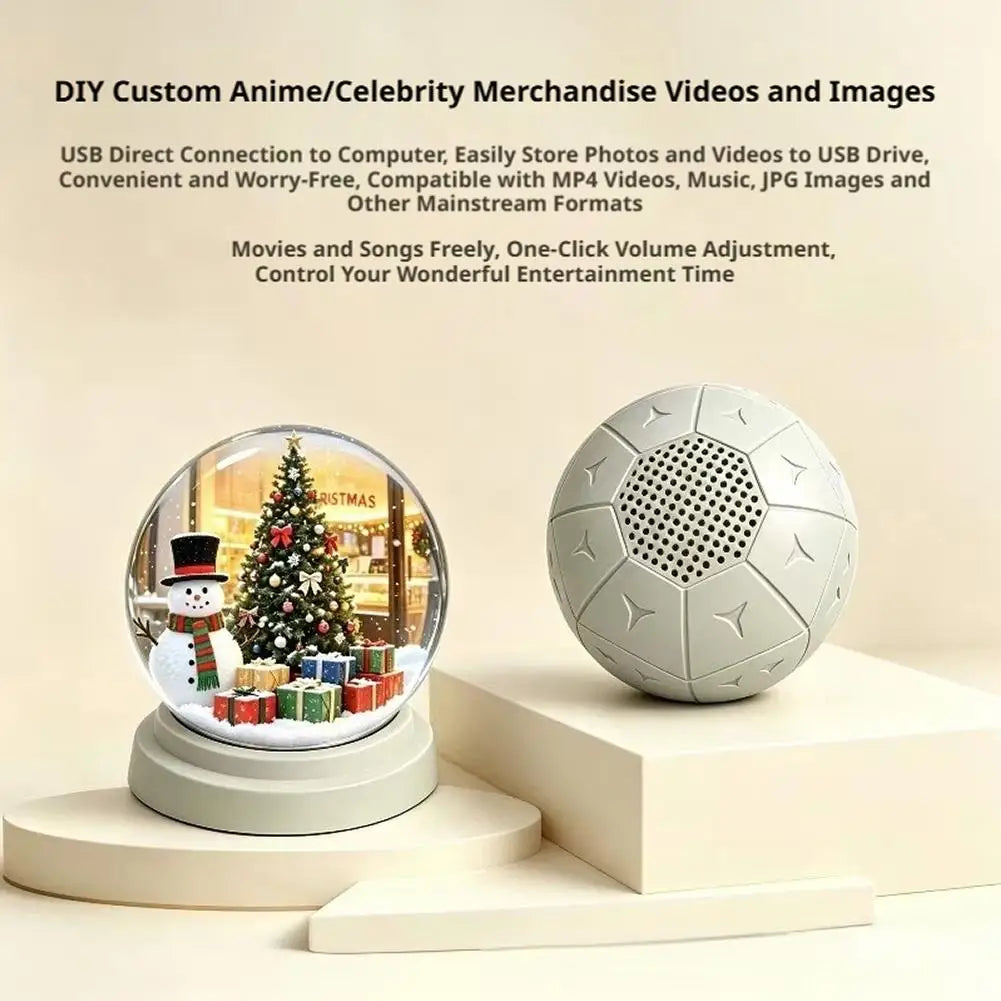 3D Spherical Pixel Display Crystal Ball HD Video Player Electronic Memory Glass Ball Lamp for Home Decor Gift Zpaxo