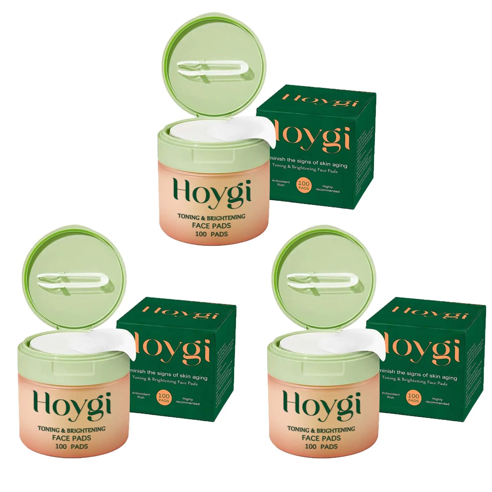 Centella Asiatica Cotton Pads – Hydrating Anti-Acne Face Pads Face Treatment Pads Zpaxo 3 x 100pcs Boxed