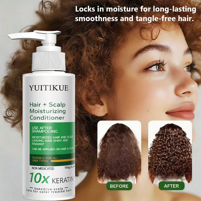 YUITIKUE Keratin Conditioner for Dry Hair – Biotin & Hyaluronic Hair Conditioner Zpaxo
