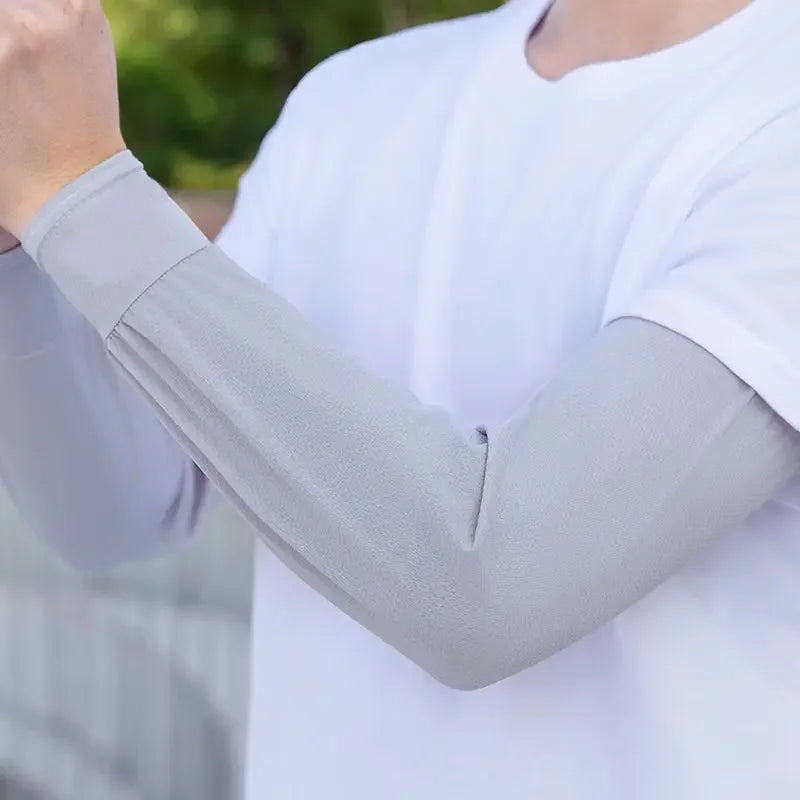 1Pair 2026 Summer Ice Silk Men's Loose Sunscreen Sleeves UV Gloves