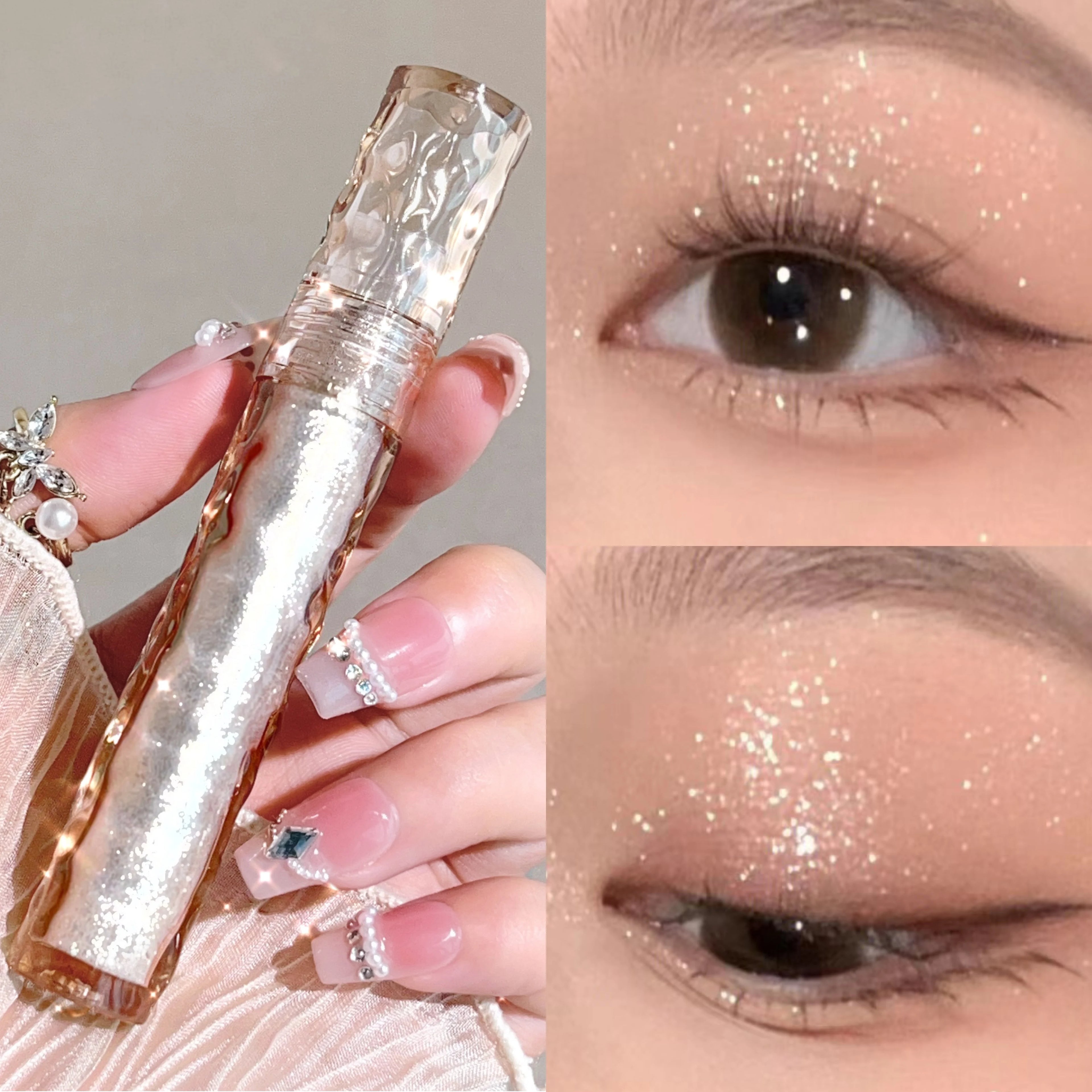Halloween Glitter Eyeshadow Liquid - Glossy glitter long-lasting singlecolor tiny sparkling shimmer eyeshadow for festive makeup Zpaxo