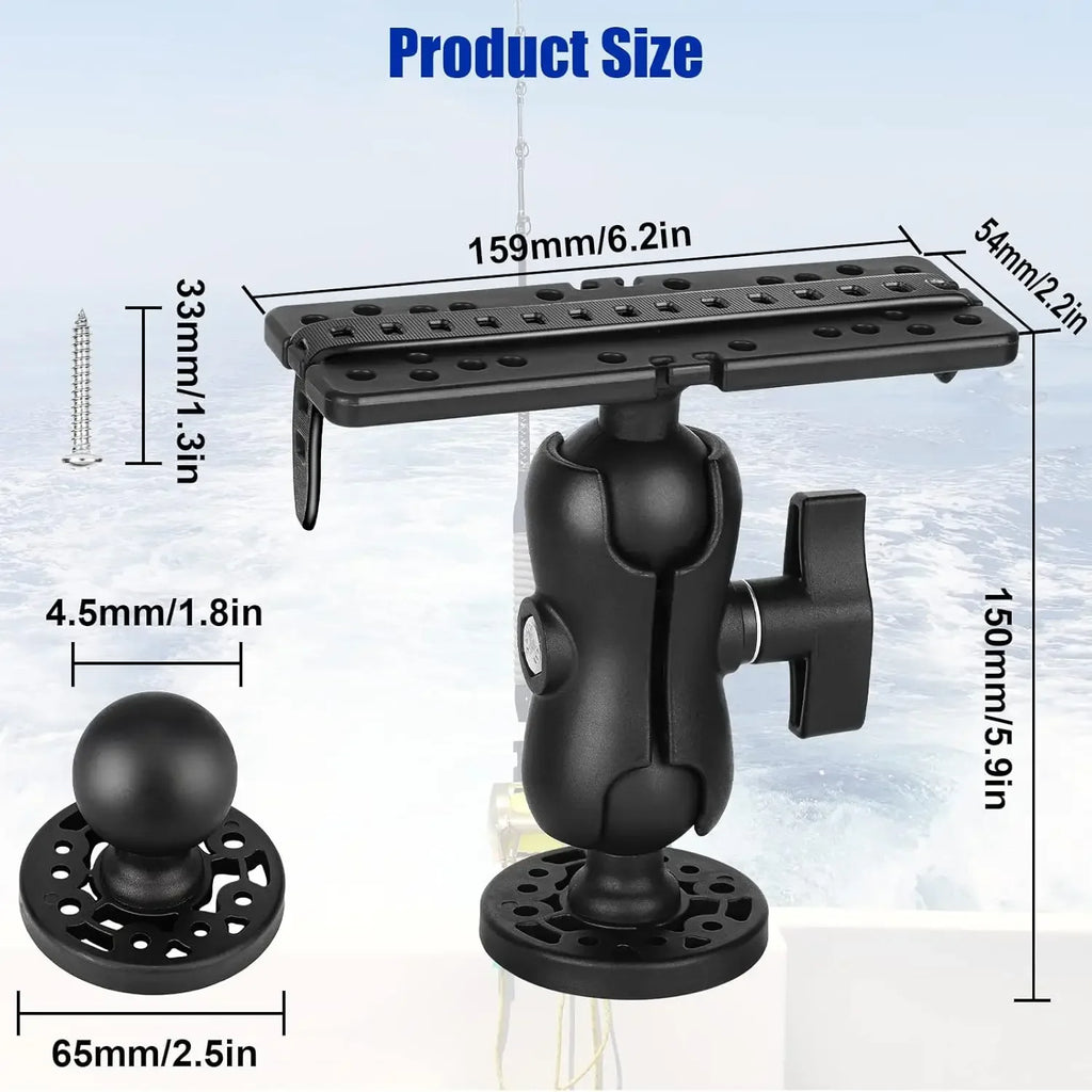 Fish Finder Mount Bracket – Adjustable Ball & Socket Boat Base