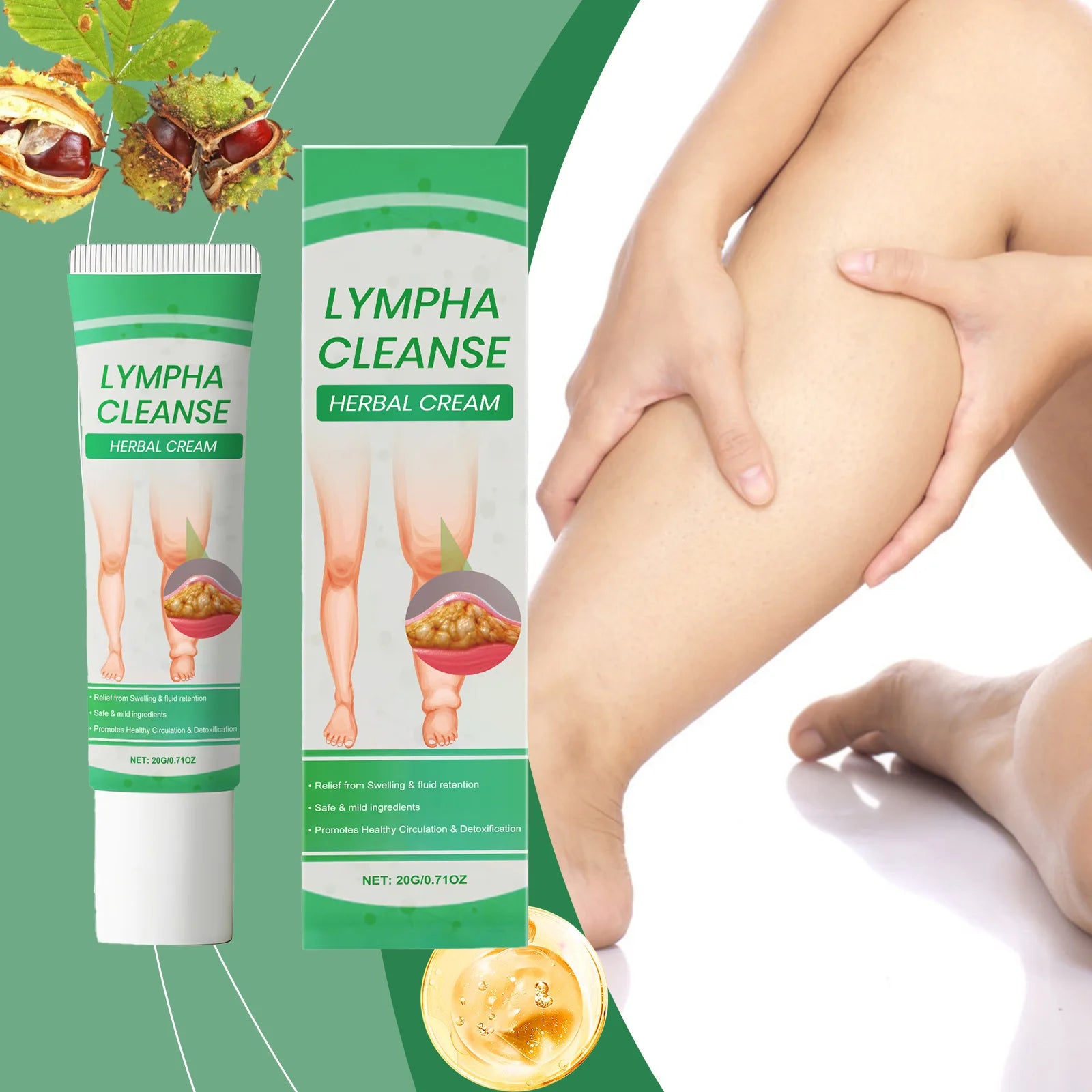 Herbal Lymph Massage Cream – Detox, Circulation & Swelling Relief Lymphatic Massage Cream Zpaxo