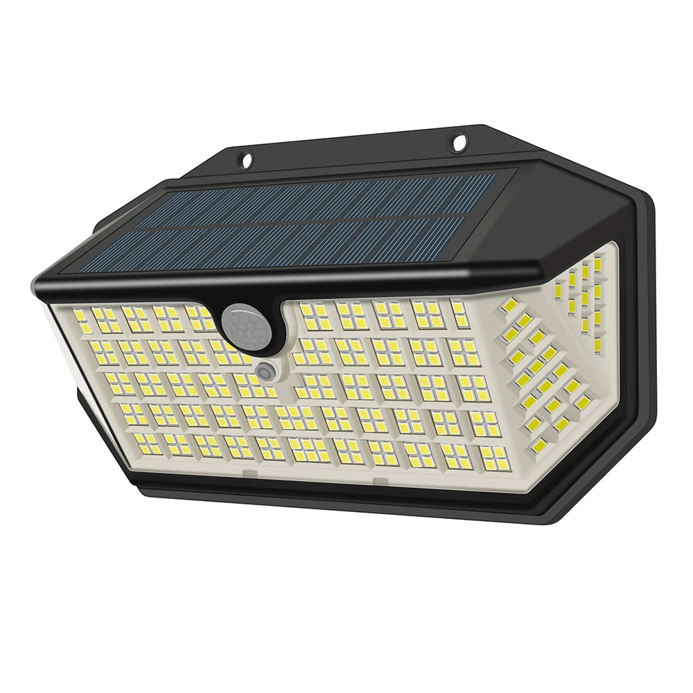 Solar LED Outdoor Lighting with Motion Sensor Waterproof 3-Mode Security Garden Wall Lamp Integrated Solar Panel for Outdoor Use Zpaxo 1PCS-226LED