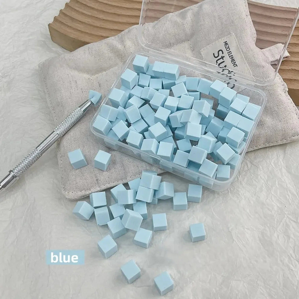 Nail Care Gradual Pat Cotton Clip Sponge Powder Puff Dizzy Dye Art Zpaxo Blue