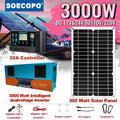 Complete solar power kit with 3000W inverter, panels and 30A controller for renewable energy off-grid and emergency power supply Zpaxo 12V24V TO 220V 50HZ