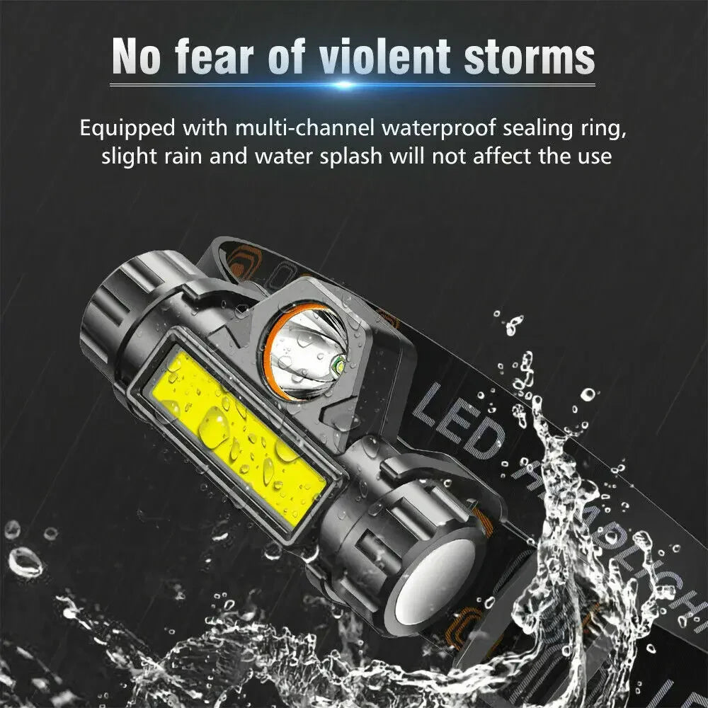 Rechargeable COB LED Headlamp – Magnetic & Waterproof, 300 Lm