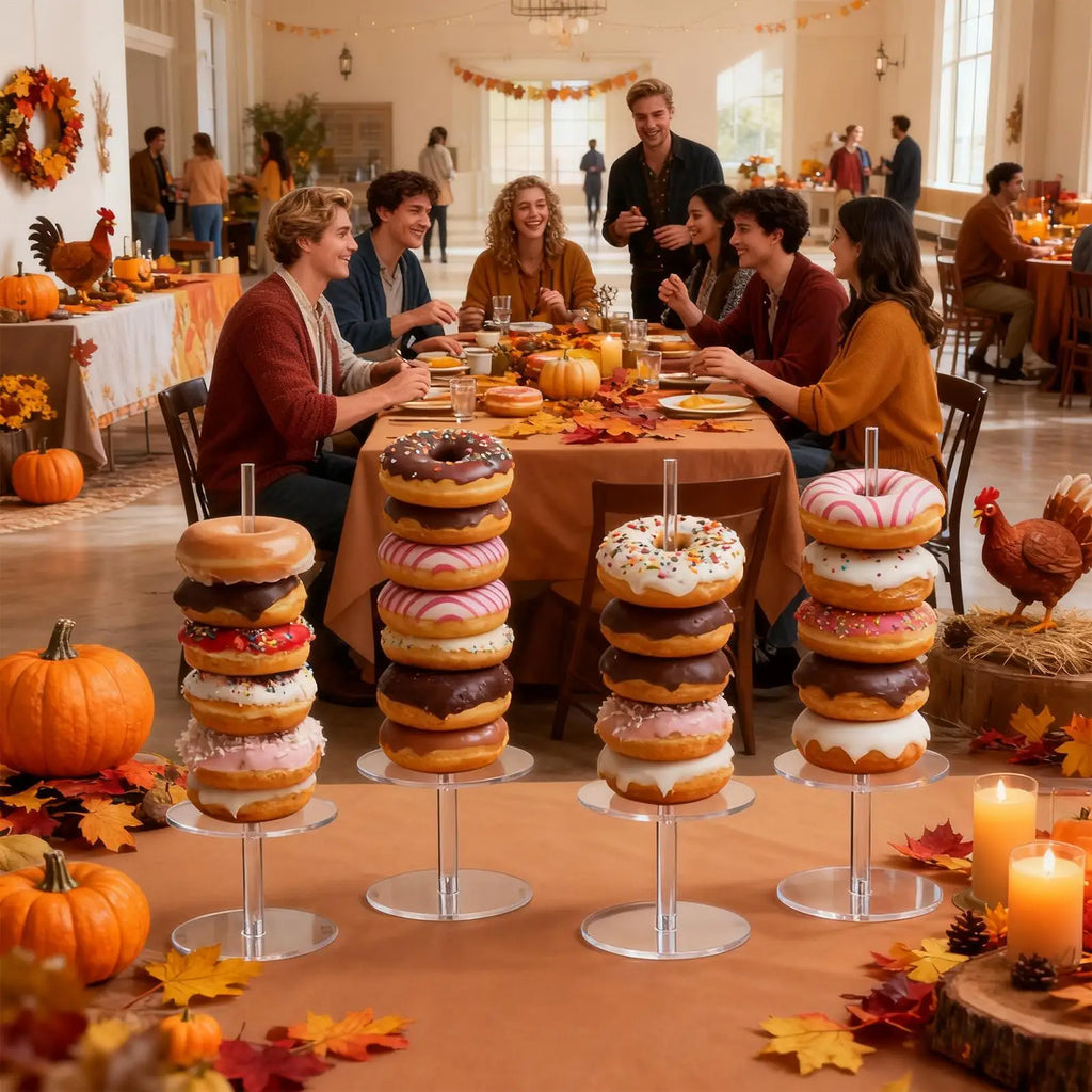 Donut Stand 4 Acrylic Non-slip Dessert Table Bagels Tower Party Food