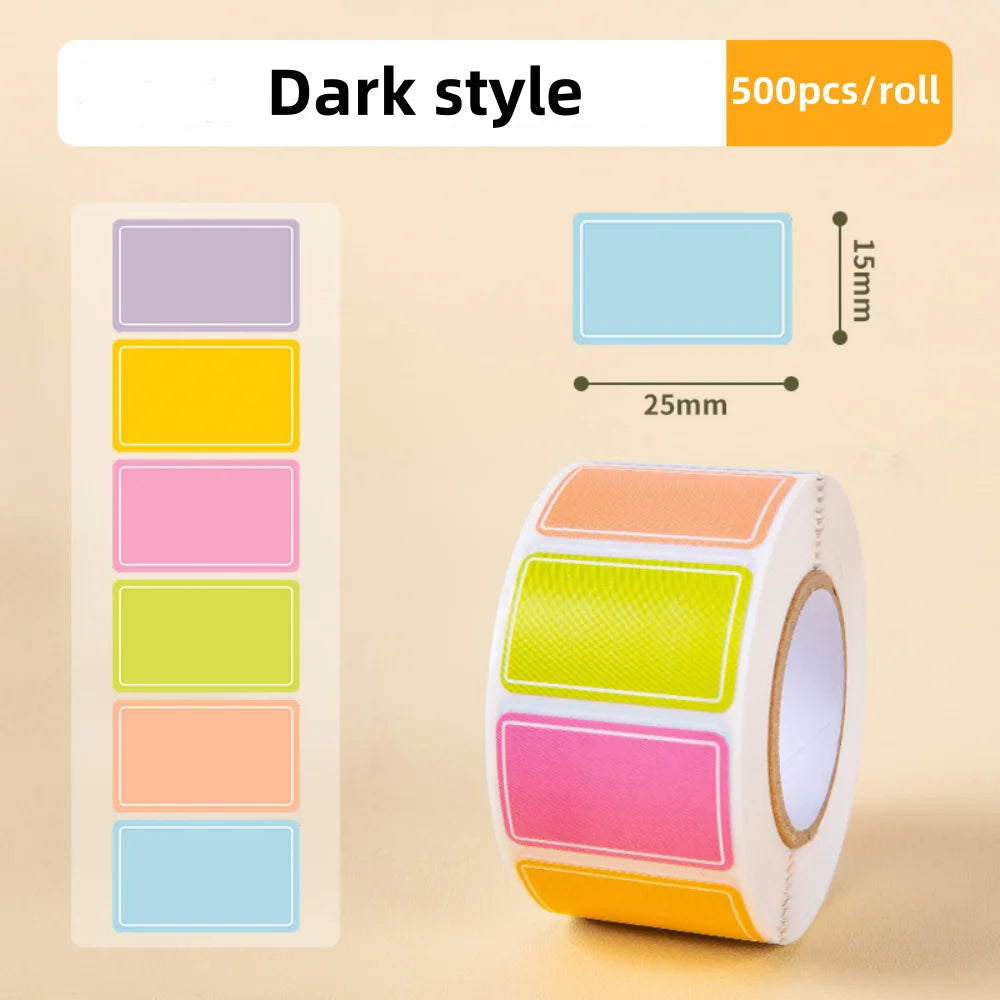 500Pcs Waterproof Blank Label Stickers – Self-Adhesive Name Tags Blank Label Stickers Zpaxo 1 roll dark color