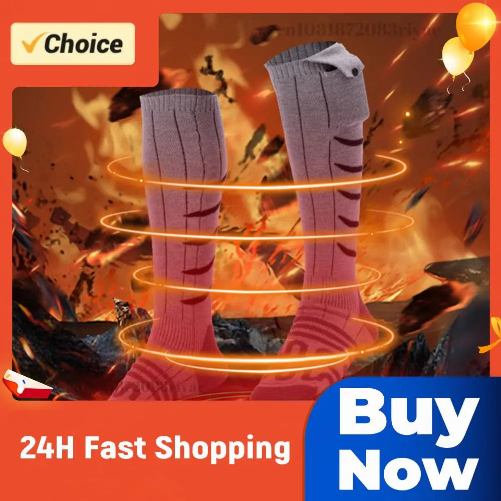 Electric Heated Socks Cold-Proof Winter Warm Thermal Socks Fast Heating Warm Winter Socks Washable for Cycling Camping Skating Zpaxo