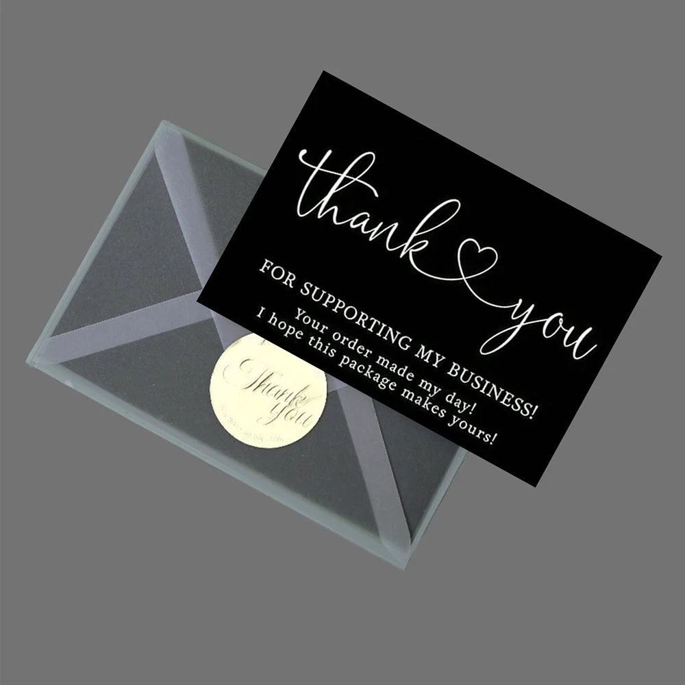 30/50Pcs Thank You Cards Thank You for Supporting My Business Cards Commercial Decoration Label Appreciate Cards Gift Packaging Zpaxo