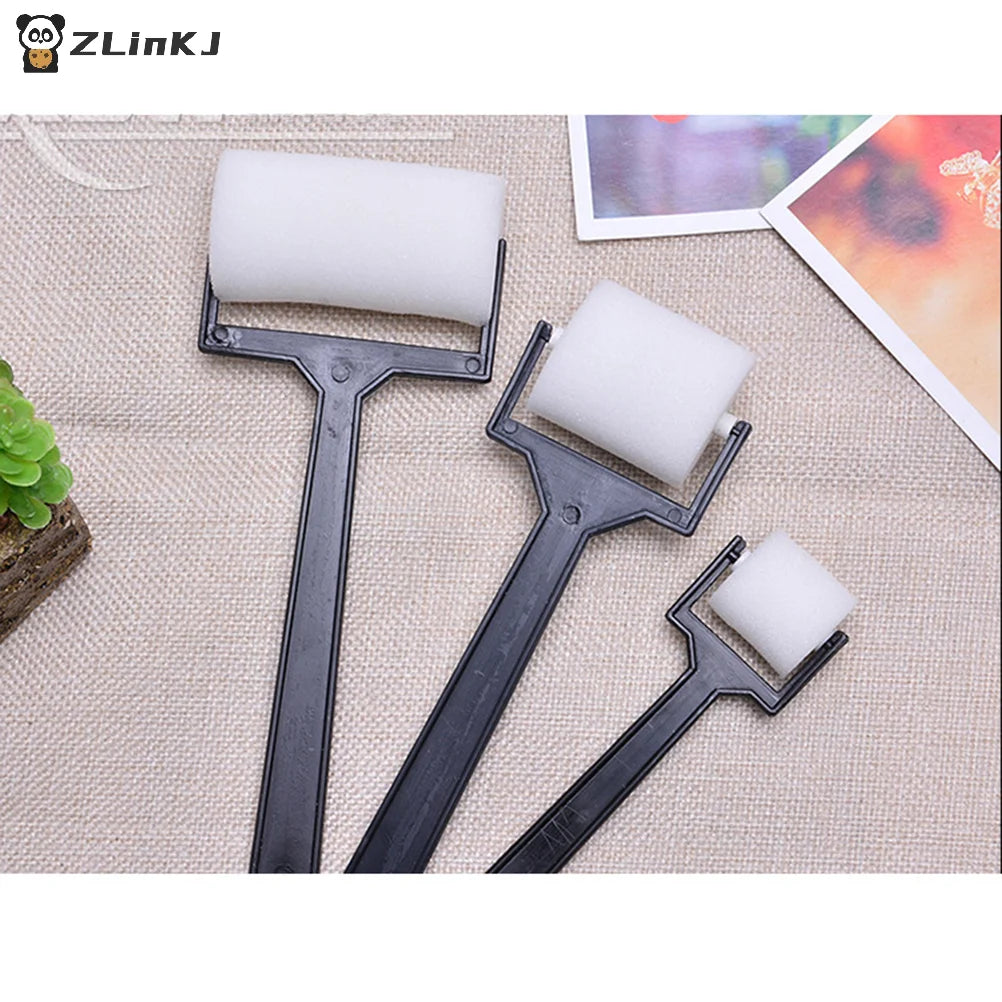 ▶3Pcs White Sponge Brush Foam Painting Roller Brush Kids Craft Tool Drawing Zpaxo