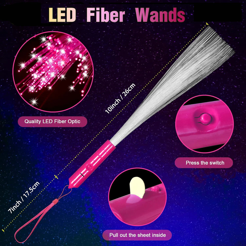 LED Fiber Optic Stick Wands Bulk Light Up Sticks Flashing Glow 3