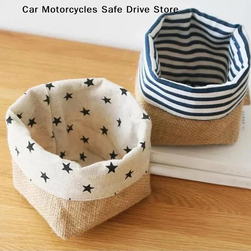 CMCotton Linen Storage Hanging Bags Door Wall Desktop Bathroom