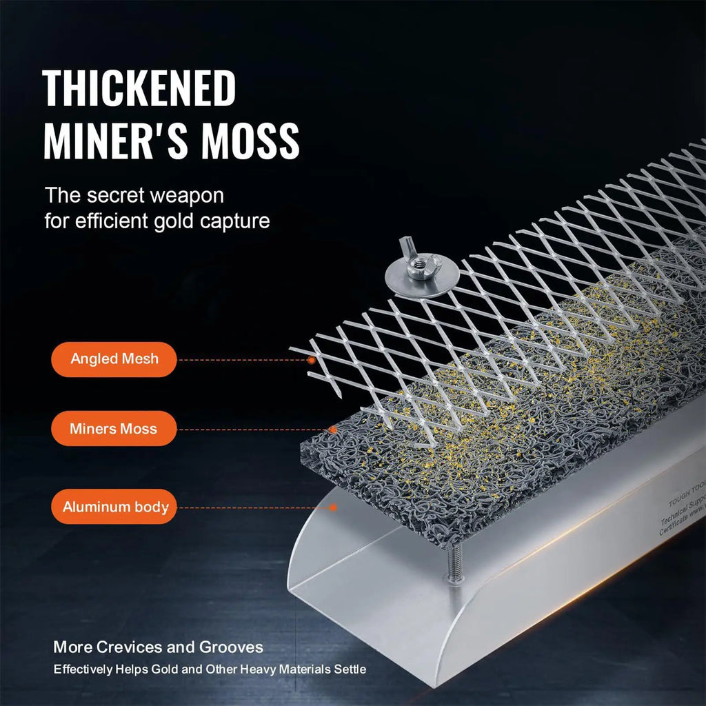 Gold Panning Kit with Sluice Box Small Portable Toys Gold Panning Kit with Miner Moss for Outdoor Lake River Stream Mountain Zpaxo