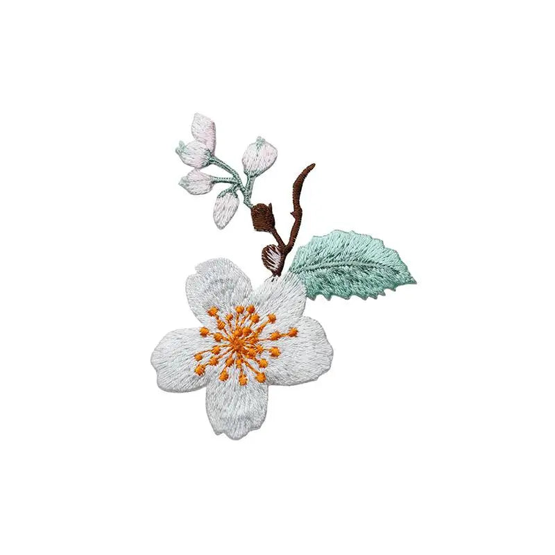 ▶1Pcs Jacket Jeans Craft Accessories Flower Embroidery Patch Iron On Elegant Patches For Clothes Bags DIY Embroidered Stickers Zpaxo D6