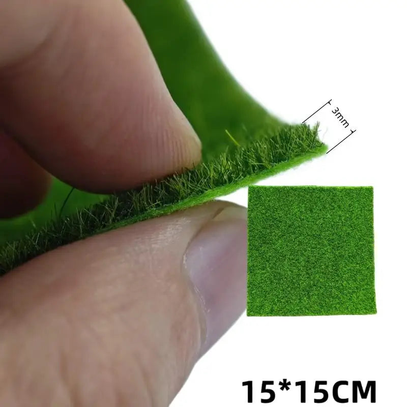Thick Square Artificial Lawn Carpet Grass Mat DIY Railway Layout Zpaxo 15CM 5MM