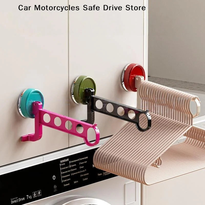 CM1Pcs Portable 5-Hole Laundry Rack Colorful Suction Cup Hangers