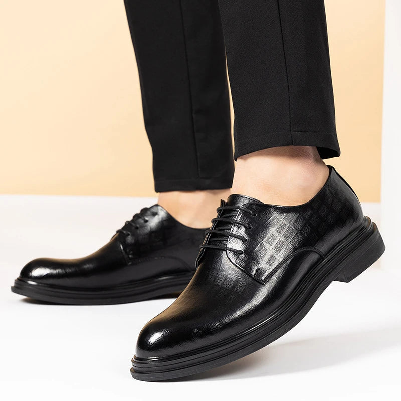 Mens Winter Warm Fur Lined Formal Business Dress Shoes Height Zpaxo