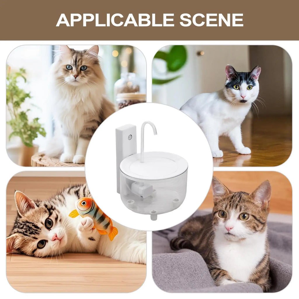 Cat Automatic Water Fountain Quiet Cordless Feeder Anti Slip Drinking