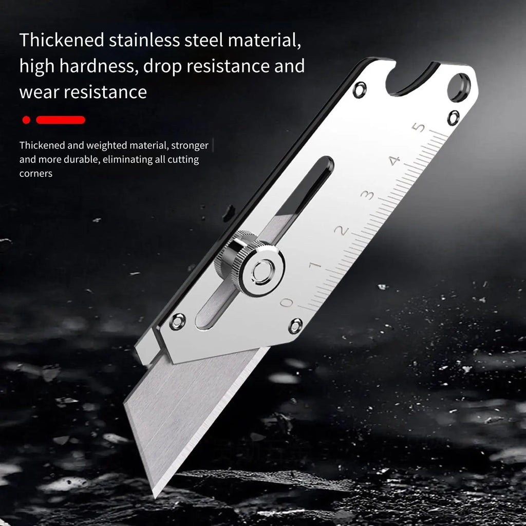 Compact Stainless Steel Utility Knife + SK4 Blades & Bottle Opener Utility Knife Zpaxo Handle-5 blades