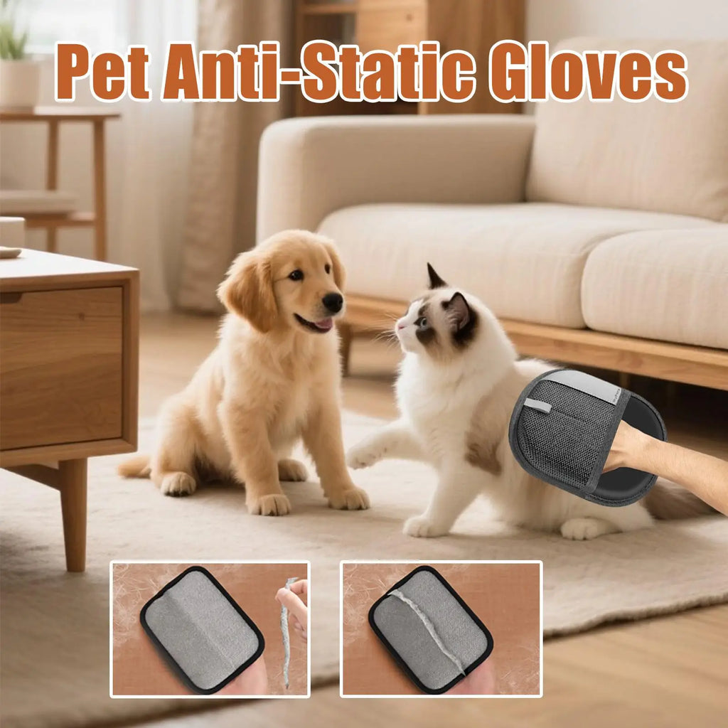 Pet Grooming Gloves Double-sided Tool Dog Hair Removal Sofas Carpets
