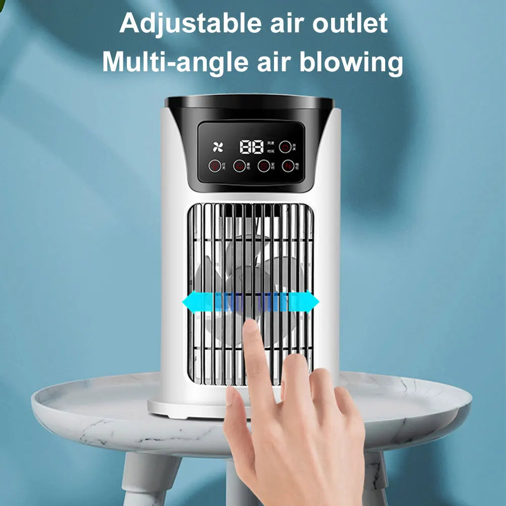Multifunctional Portable Air Cooler Cold Air-cooled Fan Small Humidification Air Conditioner Natural Fan for Home Office Desktop Zpaxo