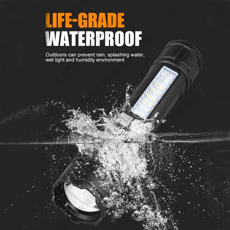 ESMARTER 800-Lumen Rechargeable LED Flashlight – COB Warning