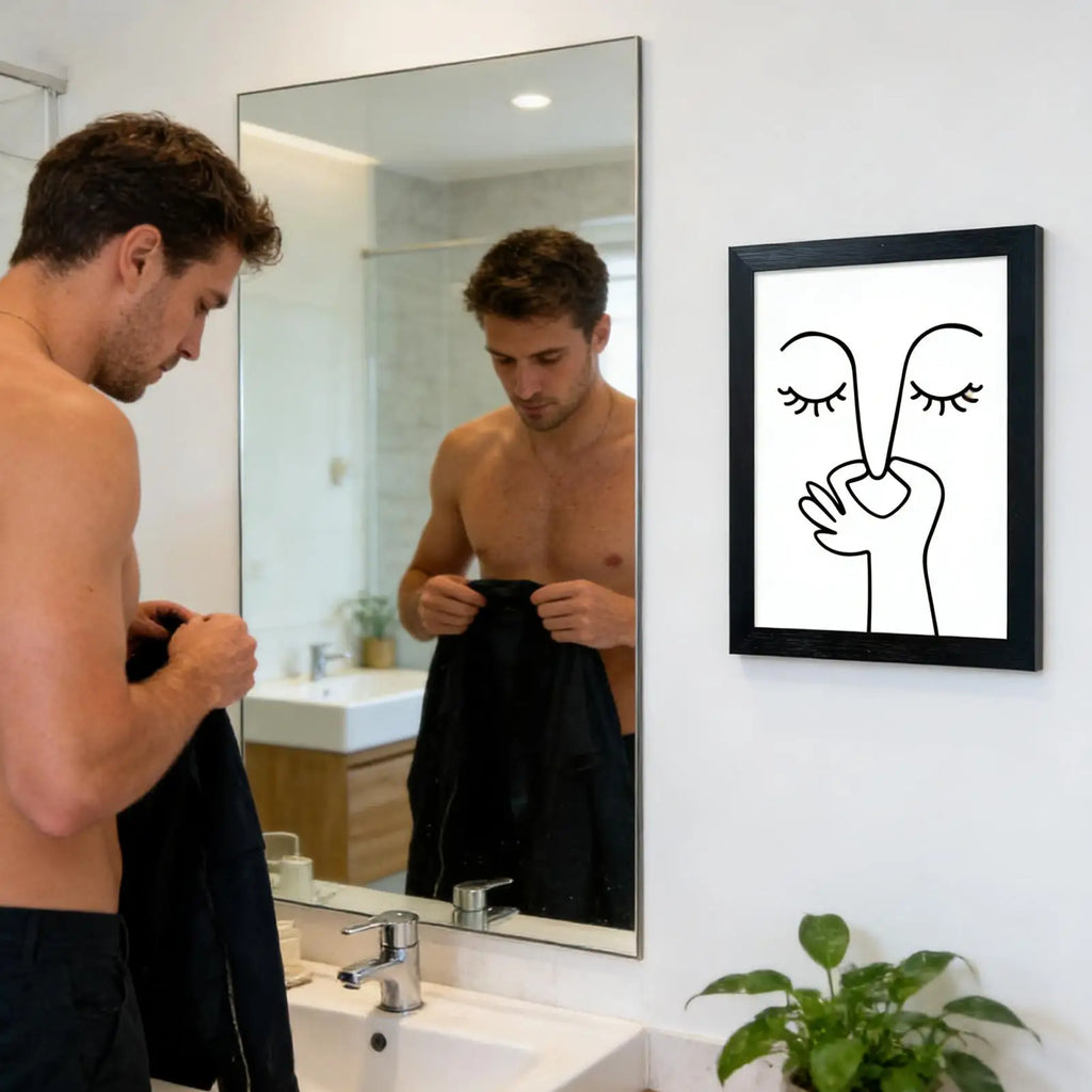 Funny Bathroom Wall Decor 30x40cm Unframed Poster Humorous Pinching