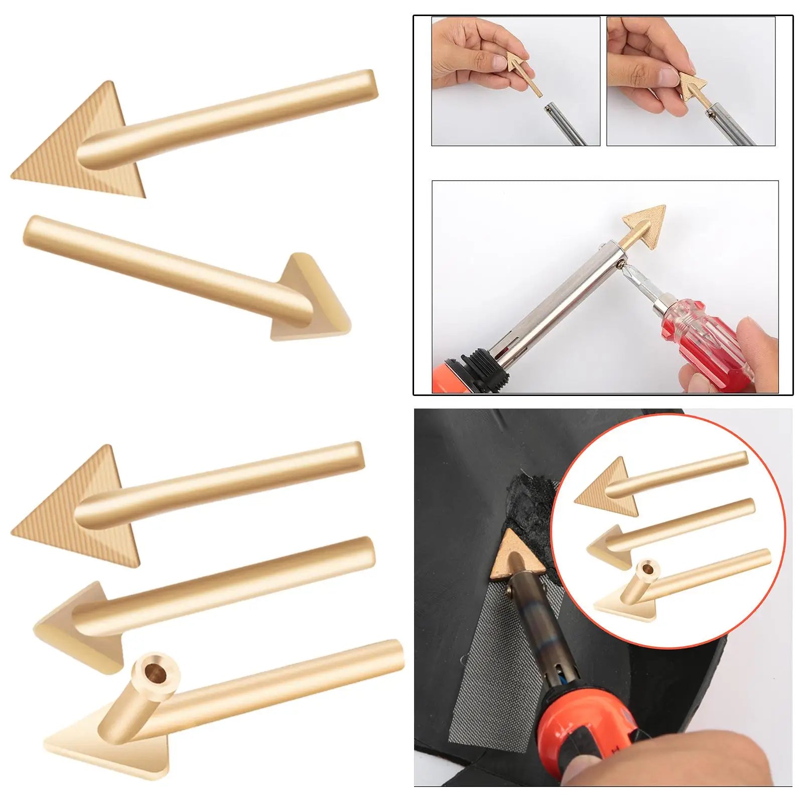 Soldering Iron Head Plastic Welder Tools Copper Smoothing Head for Household Automotive Plastic Components Kayak Repairing Zpaxo