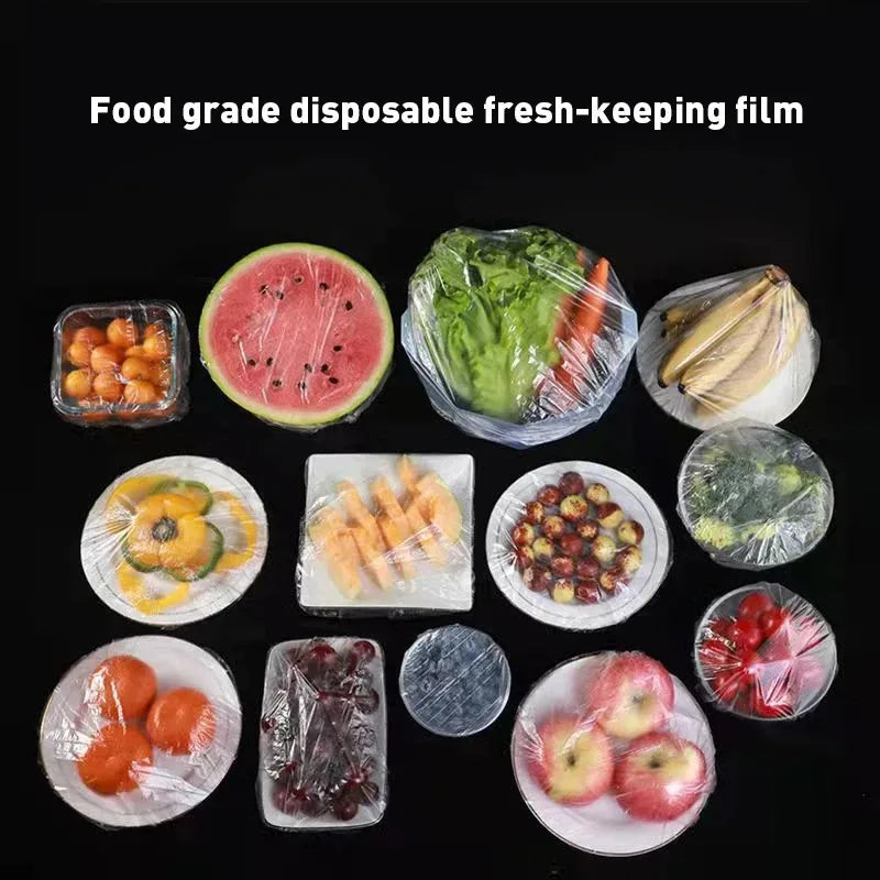 Disposable Elastic Food Bowl Covers – PE Stretch Wrap (50–300 Pack)